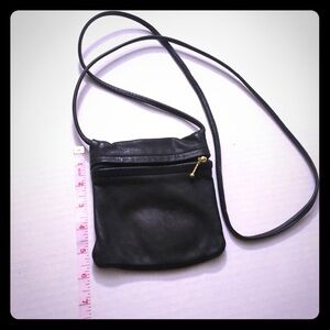 Black leather cross body bag